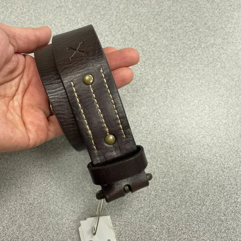 Men's 42 Chocolate Brown Leather Jean Belt  i1782